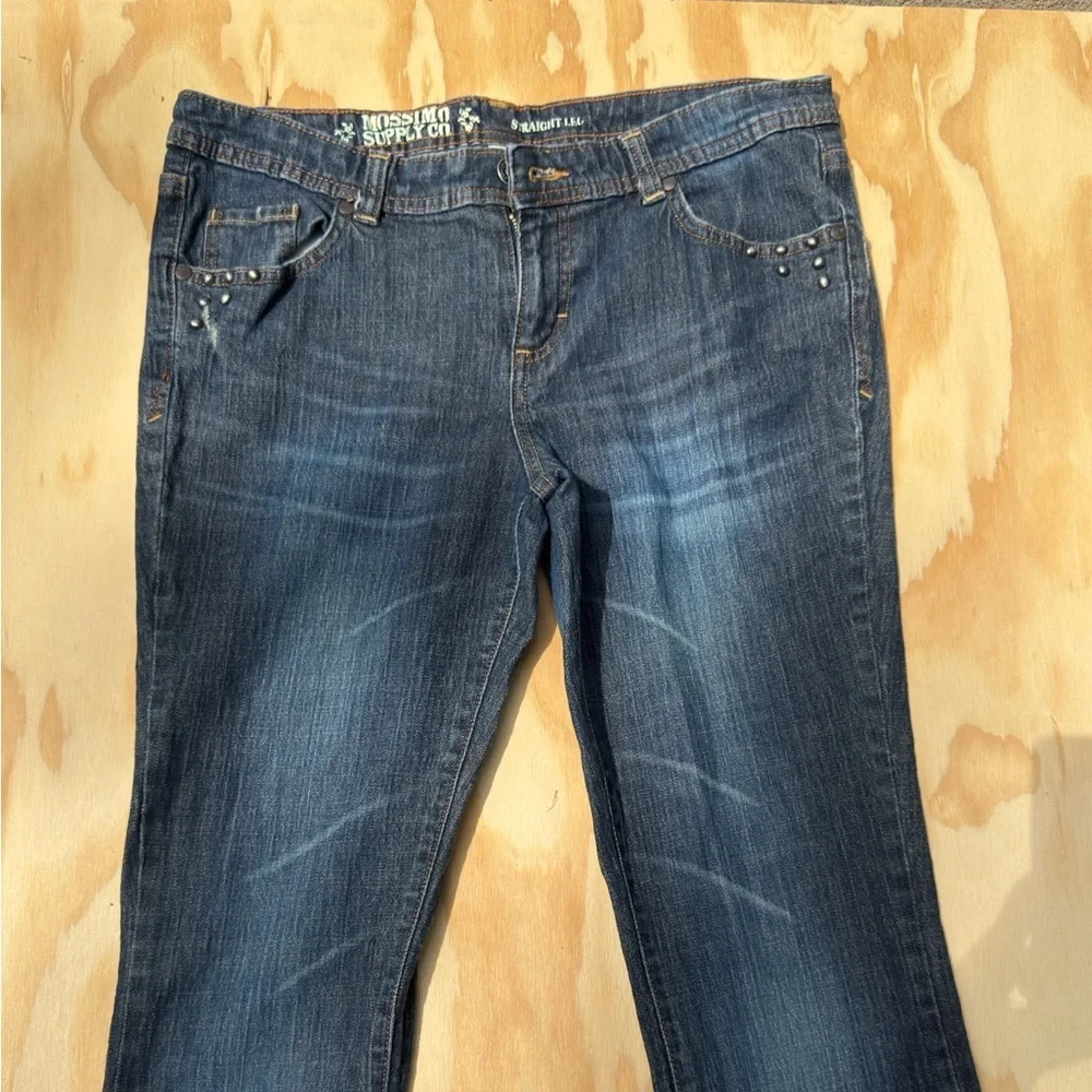 Mossimo Supply  co Low Rise Straight Leg Jeans Women’s Size 13 Blue Denim - Picture 6 of 10